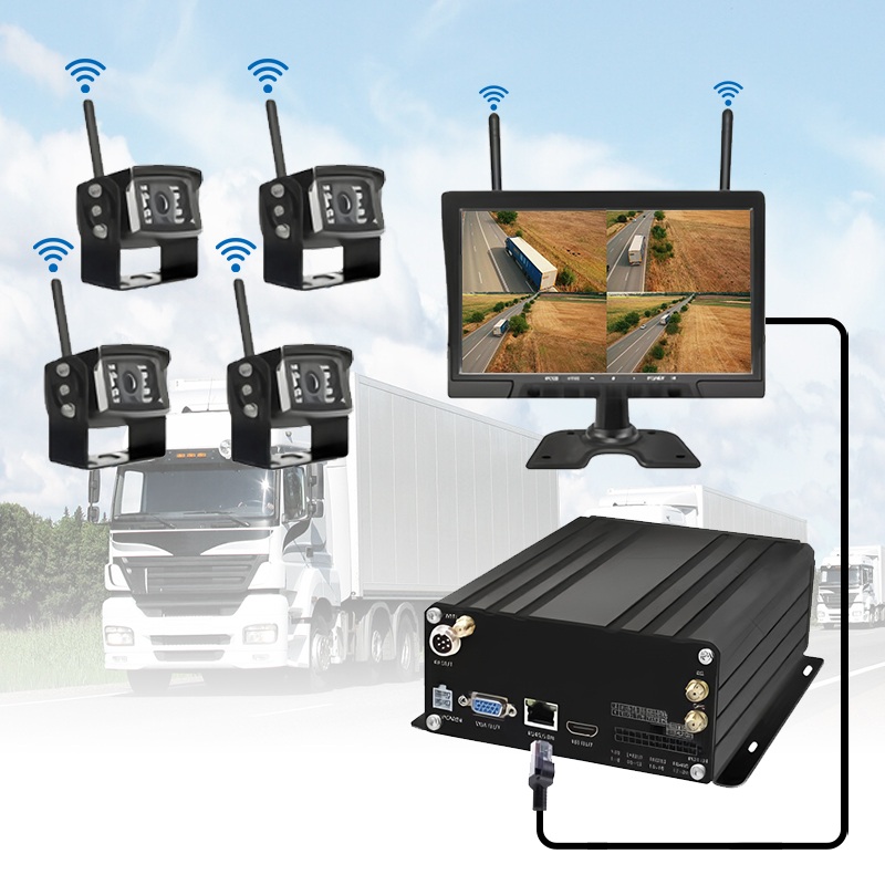 10.1 इंच 4CH वायरलेस HDD मोबाइल NVR सिस्टम
