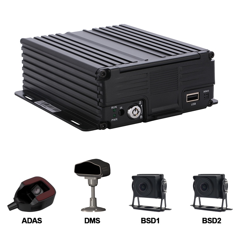 कार्लीडर 4CH AI HDD मोबाइल DVR सपोर्ट ADAS+DMS+BSD के साथ स्मार्ट फ्लीट मैनेजमेंट