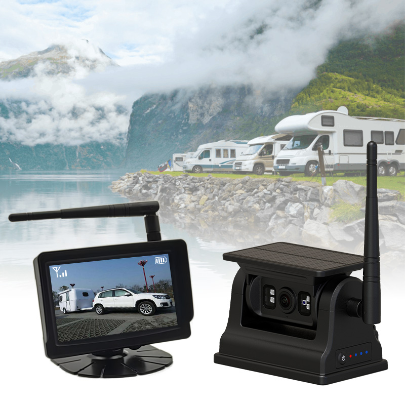 5 इंच वायरलेस सौर ऊर्जा संचालित रिचार्जेबल चुंबकीय वाहन कैमरा सिस्टम